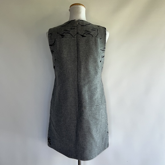 Misha Nonoo Embroidered Wool Shift Dress - sz 2 - Picture 4 of 8